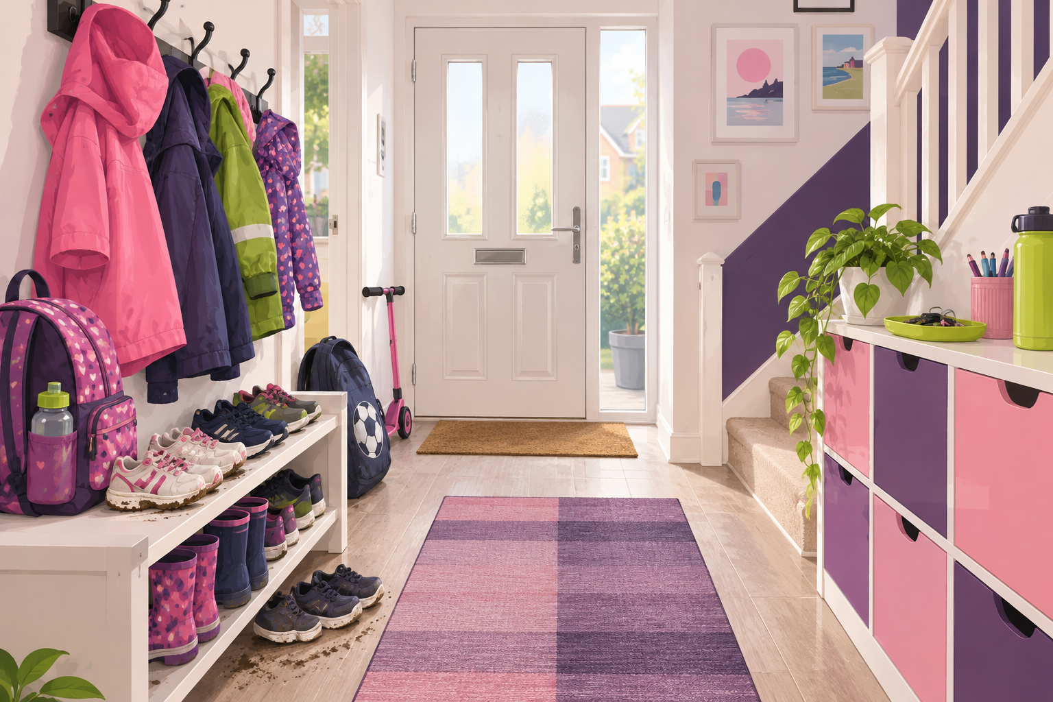 Illustration for A rainy-day hallway reset for busy families
